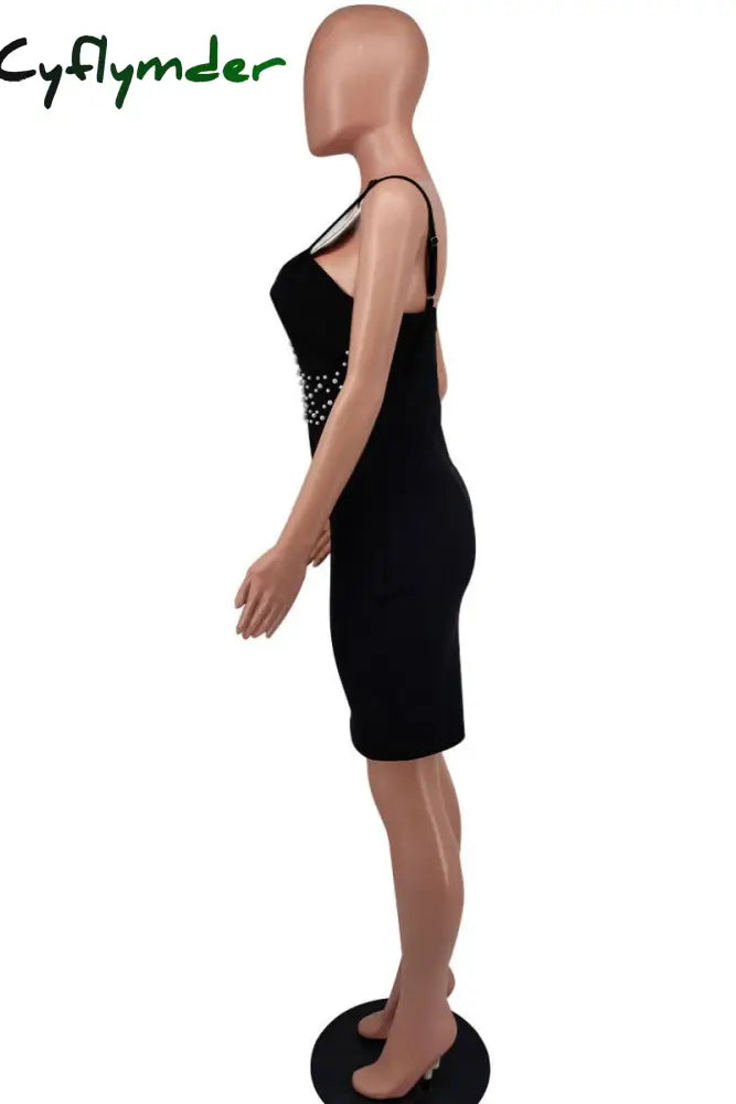 Cyflymder - Purplish Red Sexy Solid Backless Beading Spaghetti Strap Sleeveless Dress Dresses