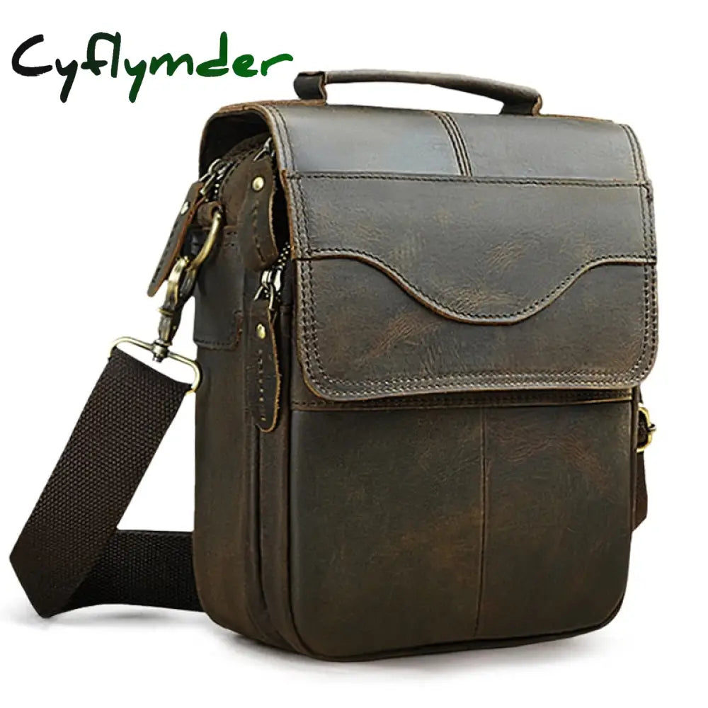 Cyflymder Quality Leather Male Casual Design Shoulder Messenger Bag Cowhide Fashion Cross-Body Bag