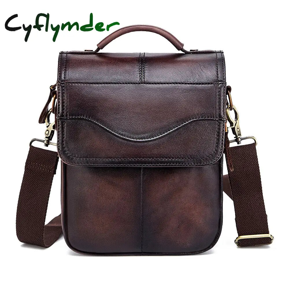 Cyflymder Quality Leather Male Casual Design Shoulder Messenger Bag Cowhide Fashion Cross-Body Bag