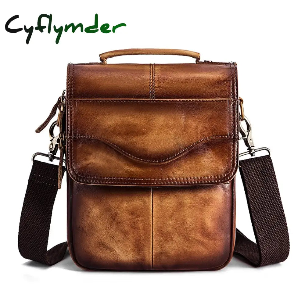 Cyflymder Quality Leather Male Casual Design Shoulder Messenger Bag Cowhide Fashion Cross-Body Bag