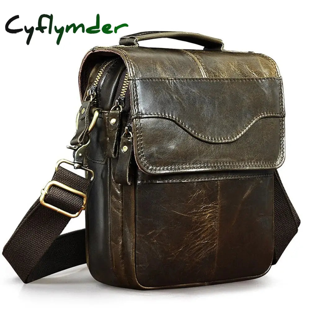 Cyflymder Quality Leather Male Casual Design Shoulder Messenger Bag Cowhide Fashion Cross-Body Bag