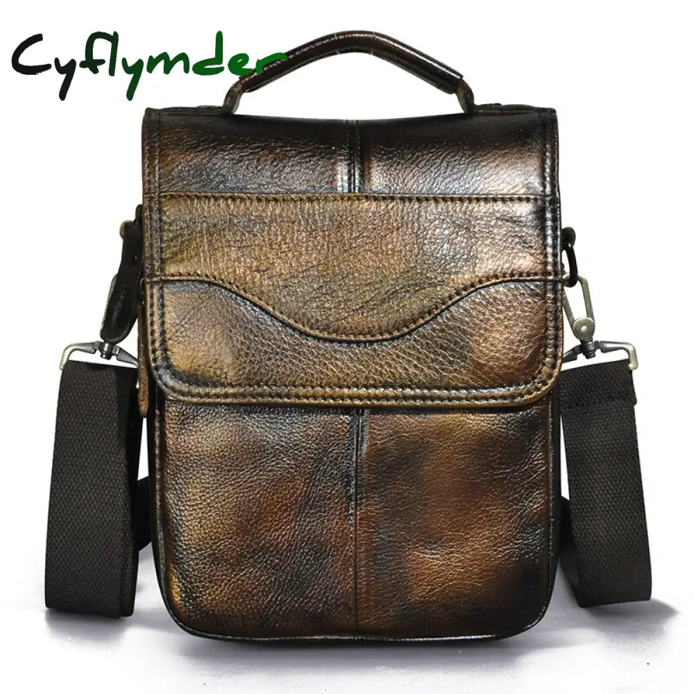 Cyflymder Quality Leather Male Casual Design Shoulder Messenger Bag Cowhide Fashion Cross-Body Bag