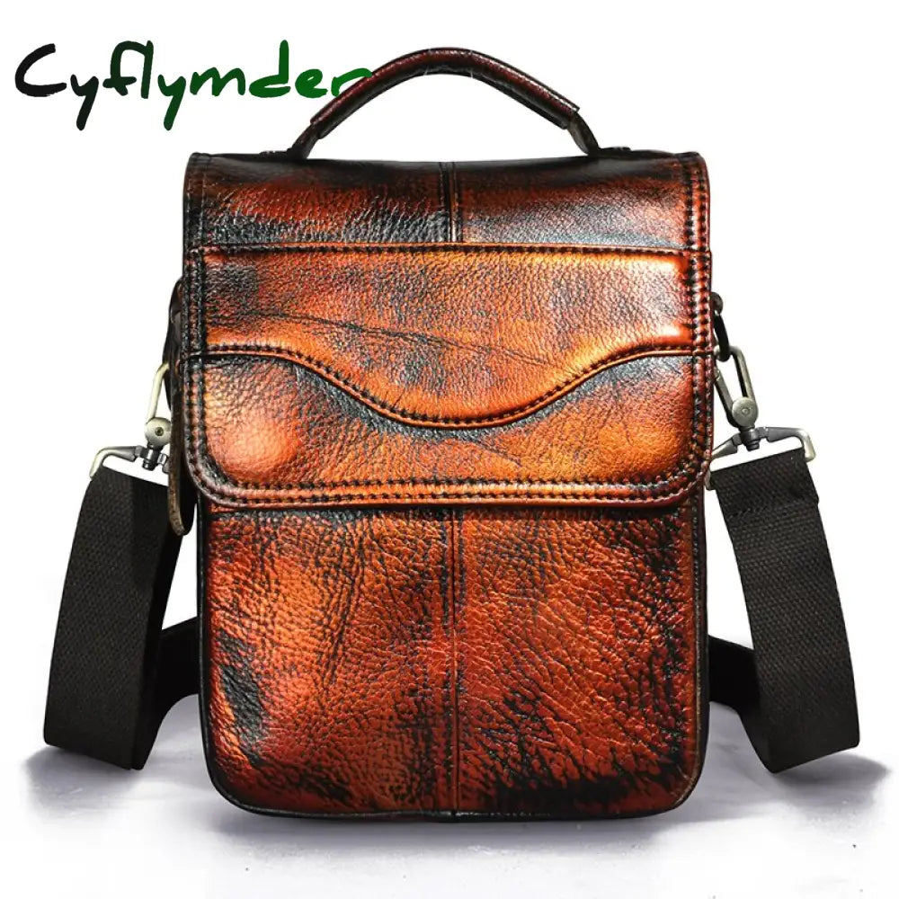 Cyflymder Quality Leather Male Casual Design Shoulder Messenger Bag Cowhide Fashion Cross-Body Bag