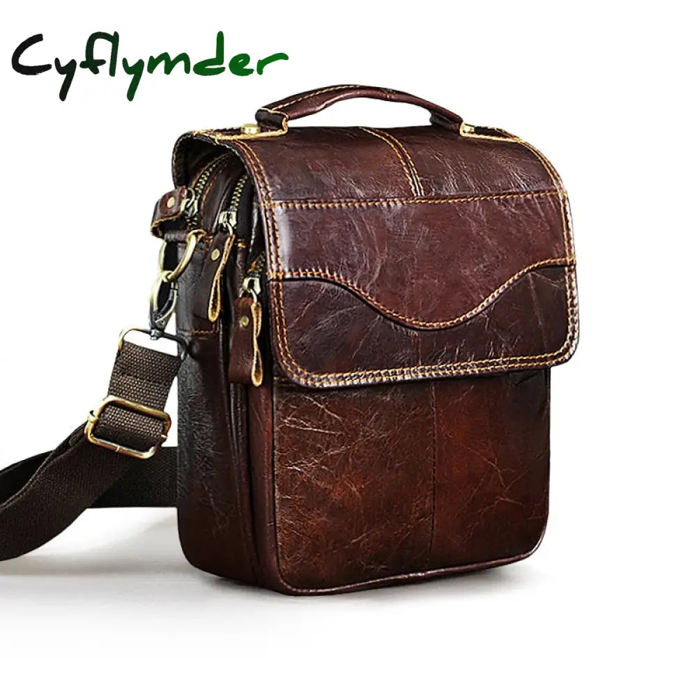 Cyflymder Quality Leather Male Casual Design Shoulder Messenger Bag Cowhide Fashion Cross-Body Bag