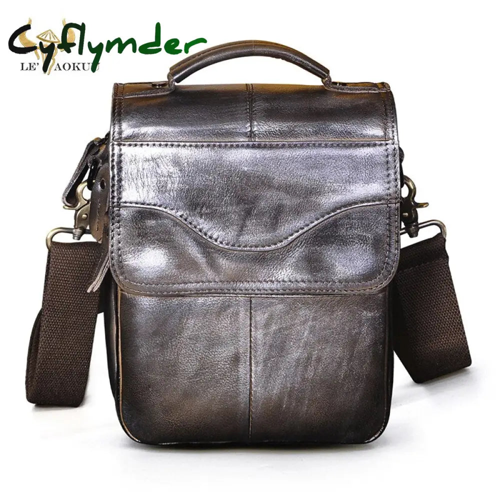 Cyflymder Quality Leather Male Casual Design Shoulder Messenger Bag Cowhide Fashion Cross-Body Bag