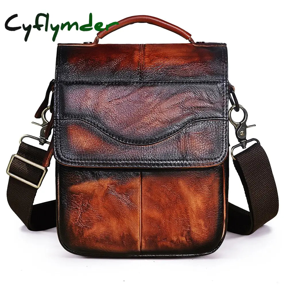 Cyflymder Quality Leather Male Casual Design Shoulder Messenger Bag Cowhide Fashion Cross-Body Bag