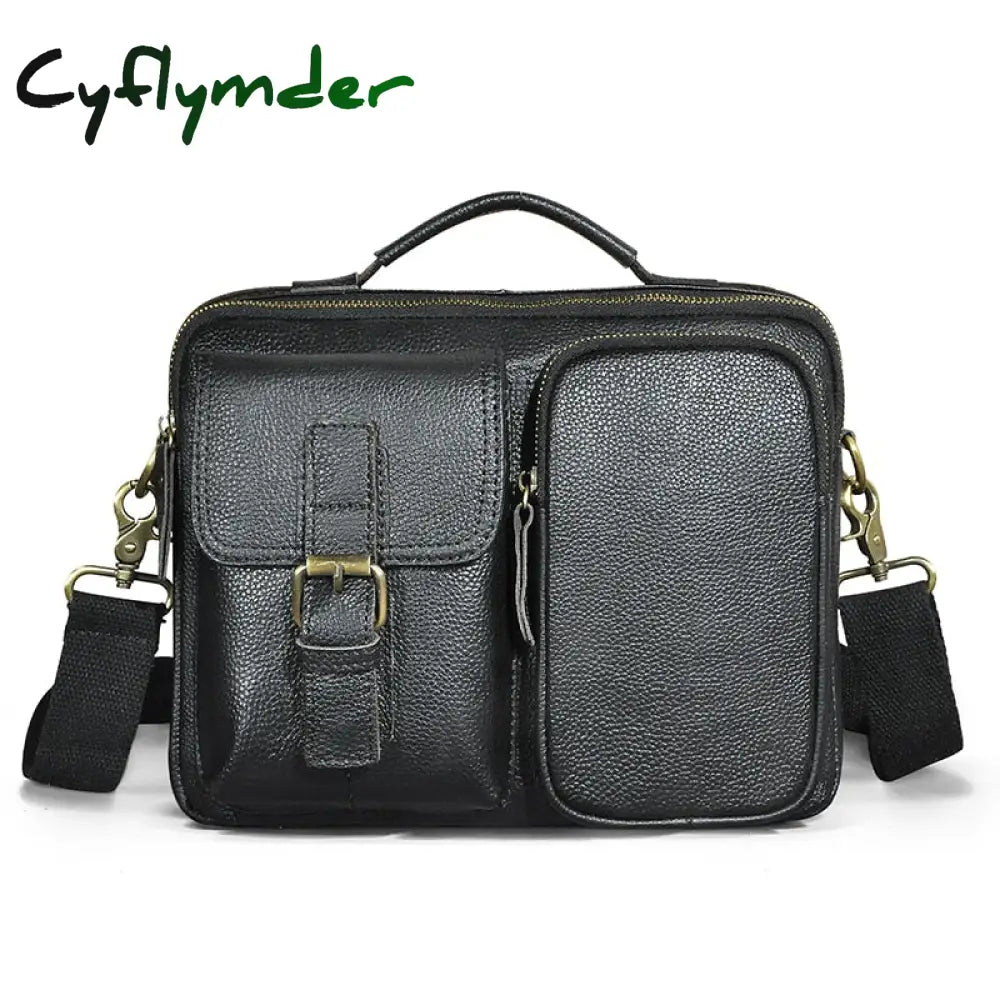 Cyflymder Quality Original Leather Design Male Shoulder Messenger Bag Cowhide Fashion Cross-Body