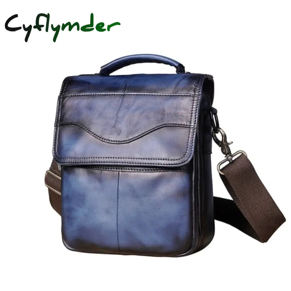 Cyflymder Quality Original Leather Male Casual Shoulder Messenger Bag Cowhide Fashion Cross-Body