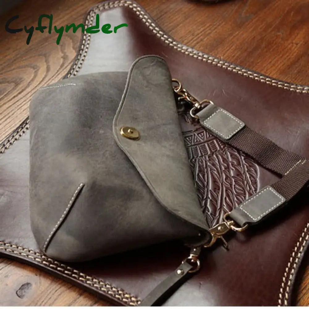 Cyflymder Quality Original Leather Male Casual Shoulder Messenger Satchel Bag Student Cowhide