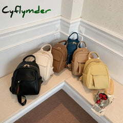 Cyflymder Quality Small Pu Leather Backpack Bags For Women New Trendy Back To School Teenagers