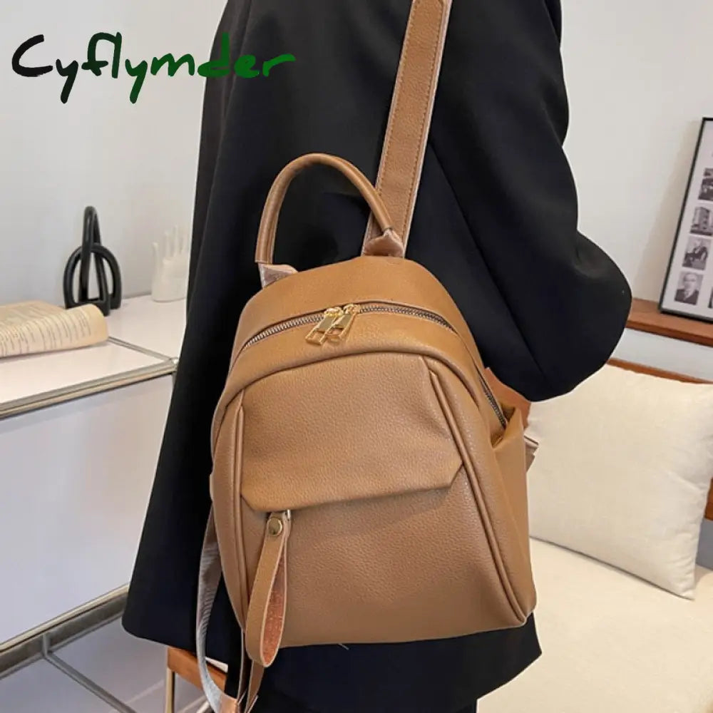 Cyflymder Quality Small Pu Leather Backpack Bags For Women New Trendy Back To School Teenagers