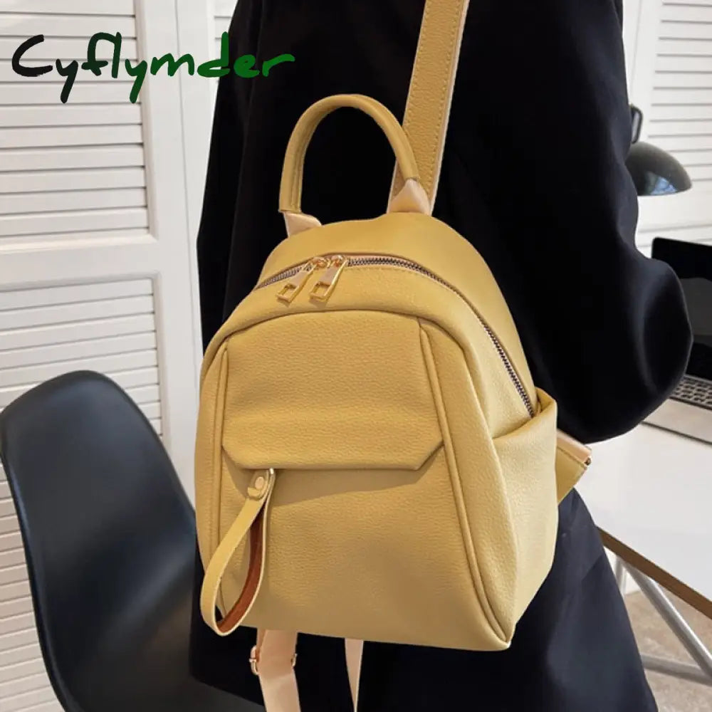 Cyflymder Quality Small Pu Leather Backpack Bags For Women New Trendy Back To School Teenagers