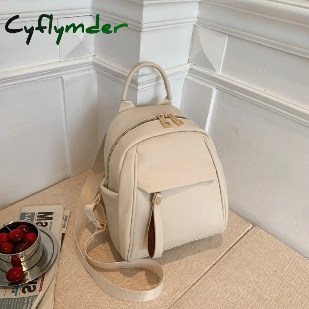 Cyflymder Quality Small Pu Leather Backpack Bags For Women New Trendy Back To School Teenagers