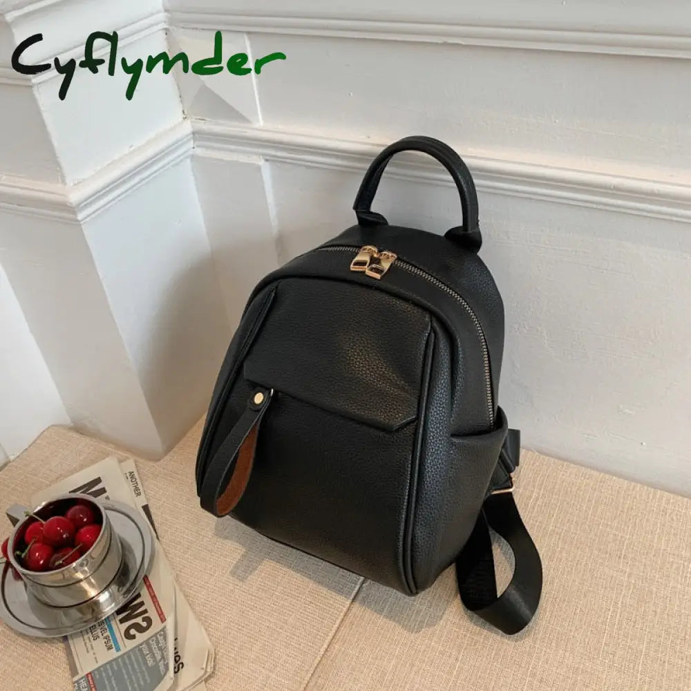 Cyflymder Quality Small Pu Leather Backpack Bags For Women New Trendy Back To School Teenagers