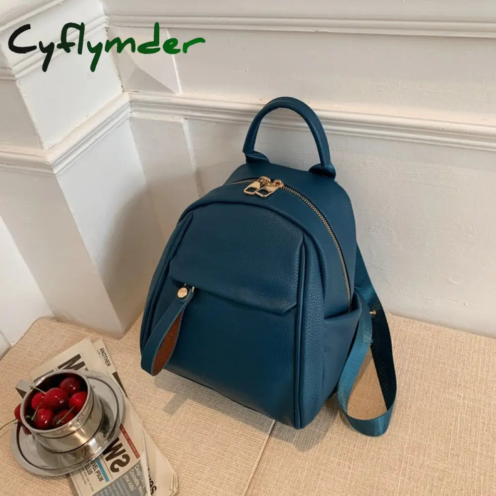 Cyflymder Quality Small Pu Leather Backpack Bags For Women New Trendy Back To School Teenagers