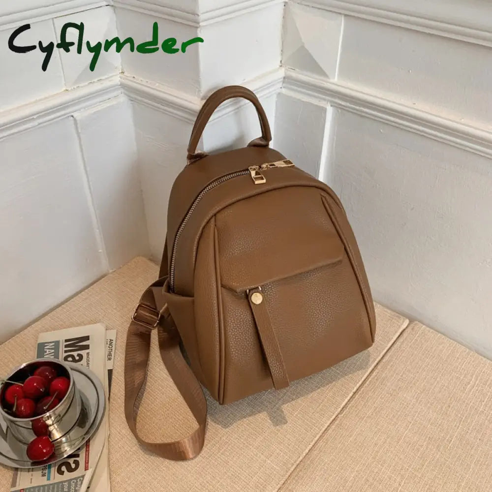 Cyflymder Quality Small Pu Leather Backpack Bags For Women New Trendy Back To School Teenagers