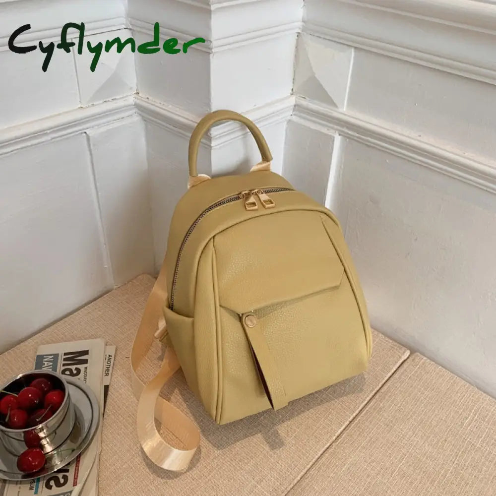 Cyflymder Quality Small Pu Leather Backpack Bags For Women New Trendy Back To School Teenagers