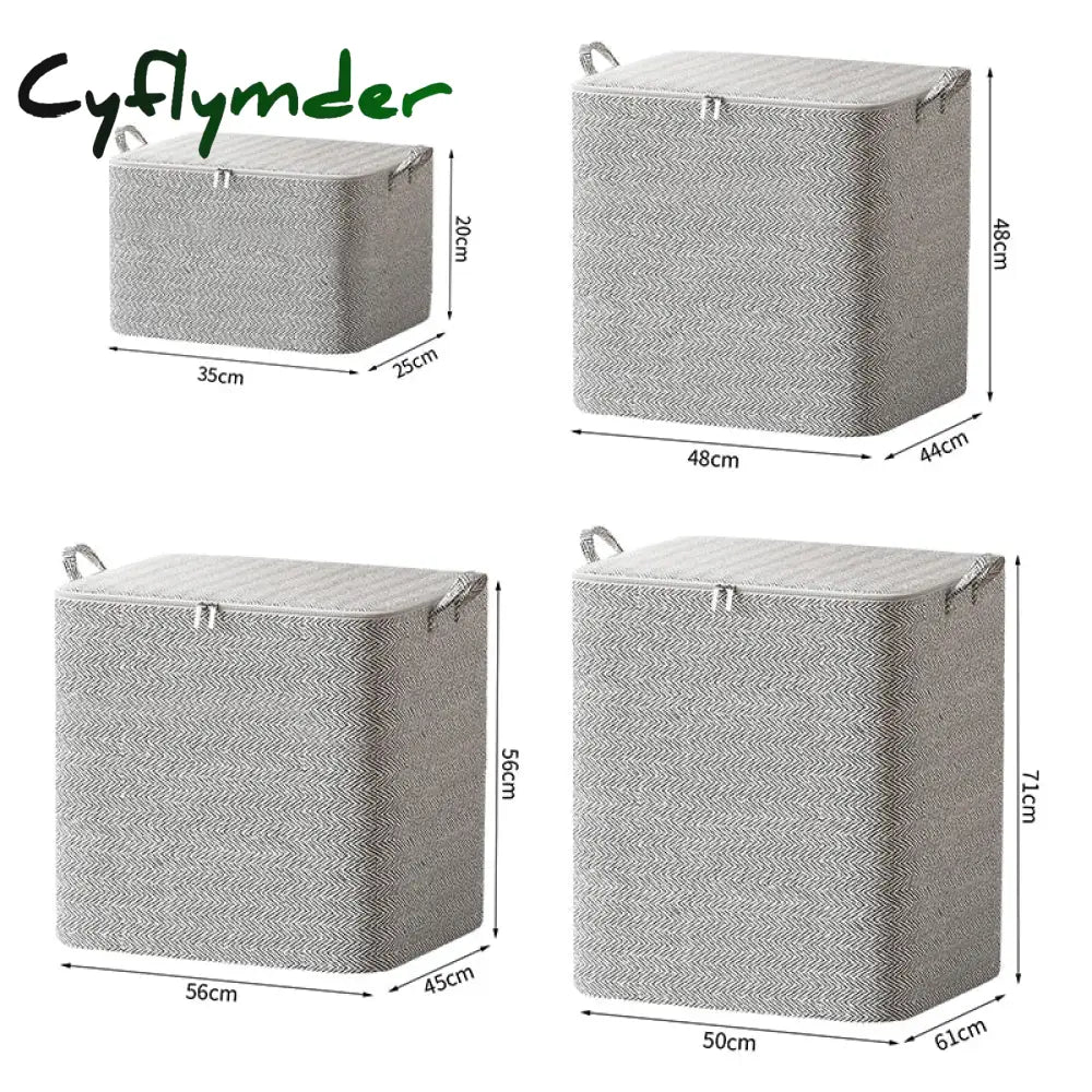 Cyflymder Quilt Organizer Storage Bag With Handle Clothes Luggage Moisture-Proof Lids Large Capacity