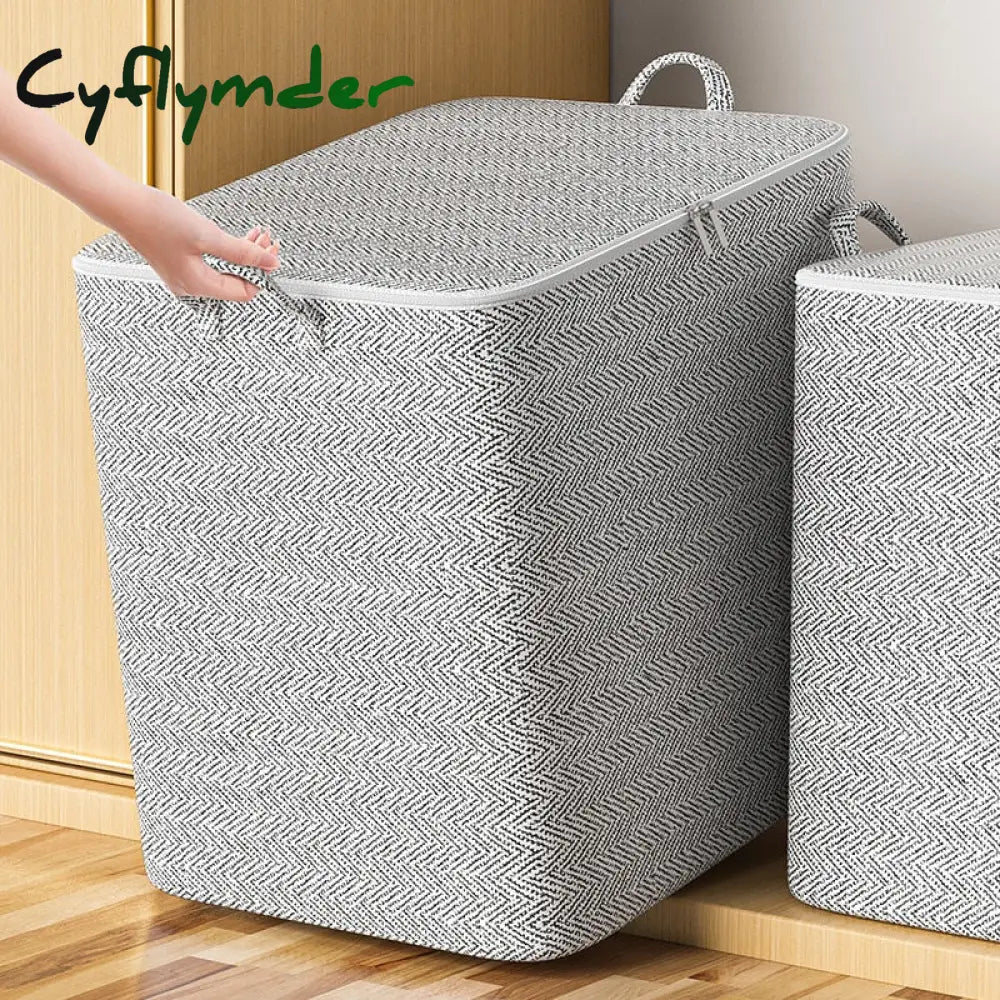 Cyflymder Quilt Organizer Storage Bag With Handle Clothes Luggage Moisture-Proof Lids Large Capacity