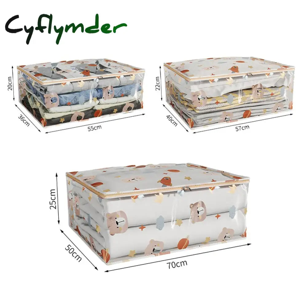 Cyflymder Quilt Storage Bag Three-Dimensional Large Capacity Dustproof Waterproof Clothes Organizer