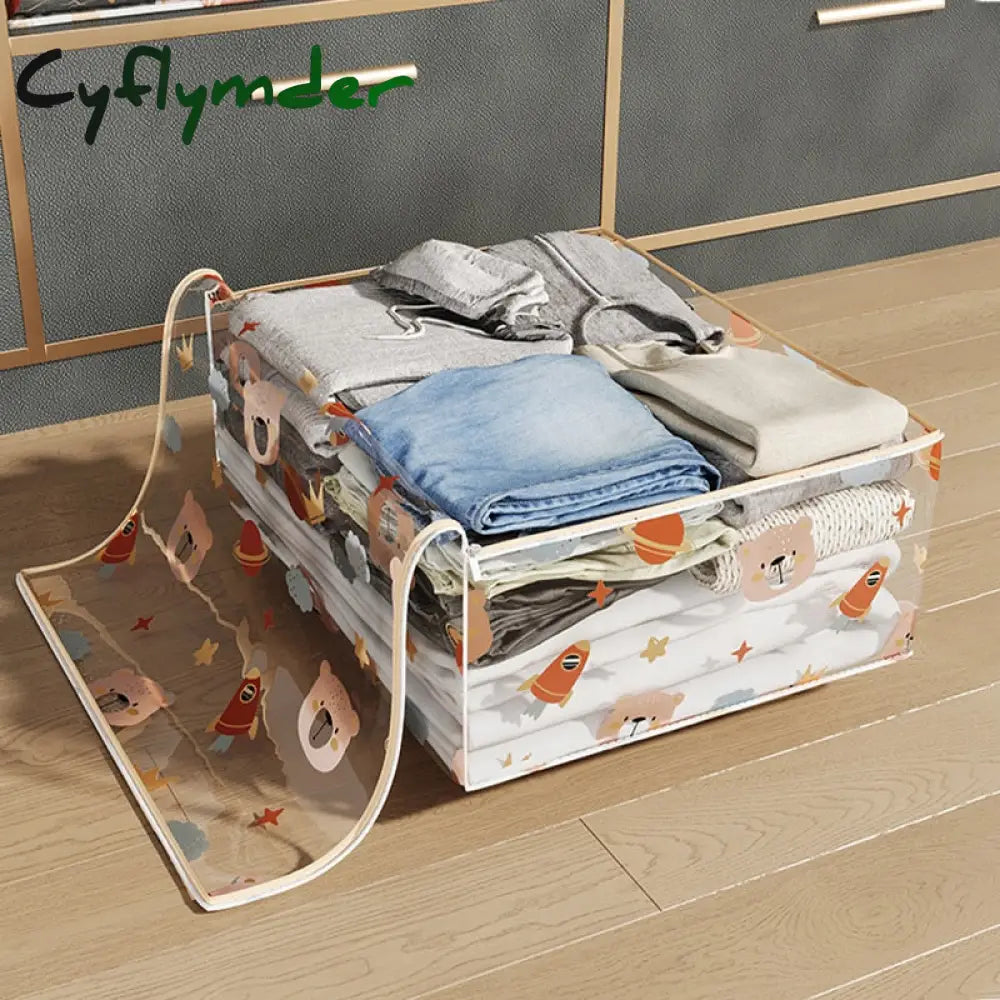 Cyflymder Quilt Storage Bag Three-Dimensional Large Capacity Dustproof Waterproof Clothes Organizer