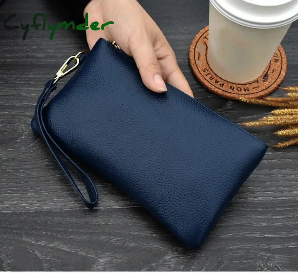 Cyflymder Real Cow Genuine Leather Wallet Women Mini Handbag Purse Card Id Phone Holder Zipper