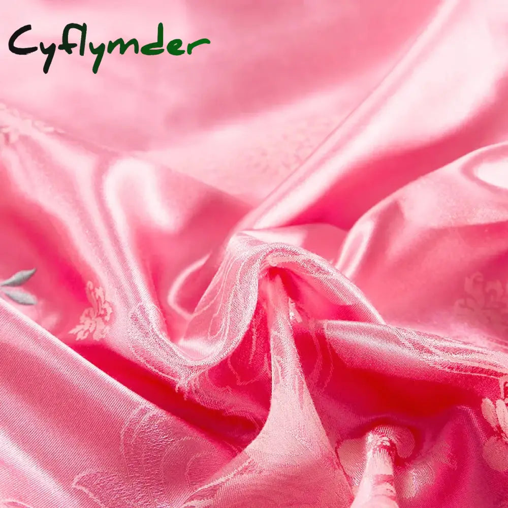 Cyflymder Red Pink Luxury Lace Wedding Bedding Set King Queen Size Princess Bed Set Jacquard Embroidery Duvet Cover