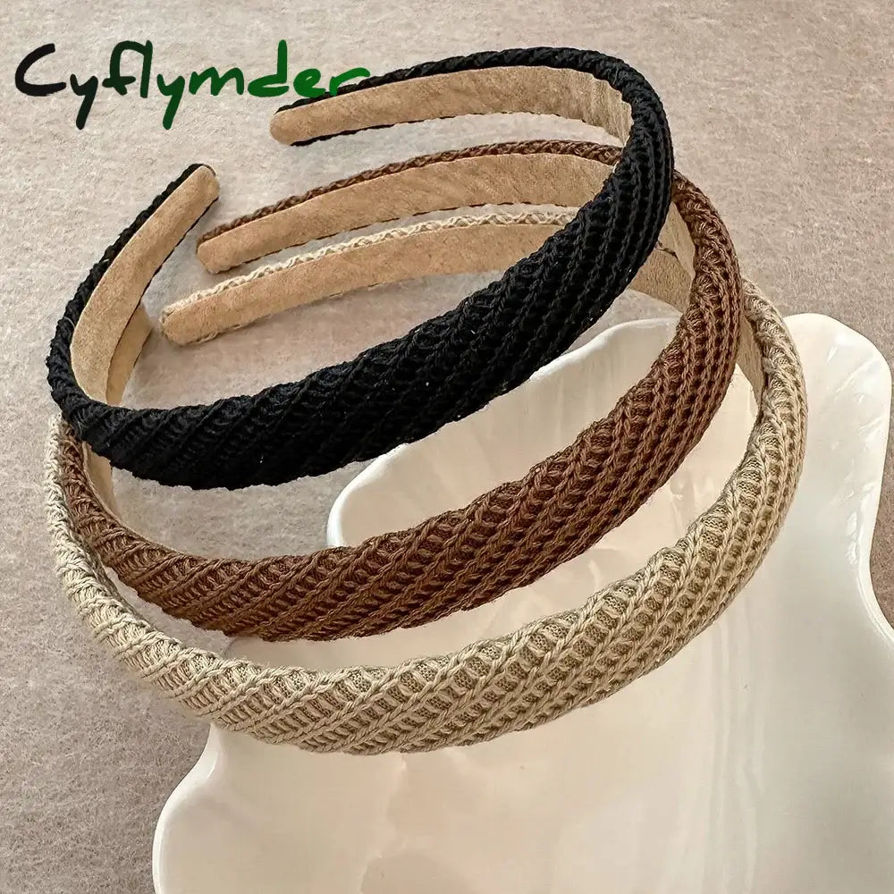 Cyflymder Retro Black White Bezel Hairbands Headbands For Women Girls Vintage Hoop Party Bride
