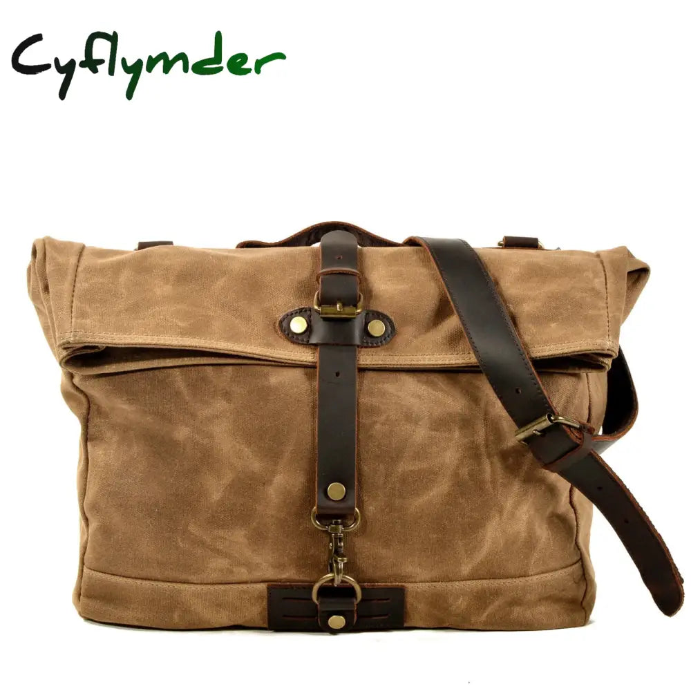 Cyflymder Retro Canvas Shoulder Messenger Bag Men’s Street Simple Travel Oblique Backpack Trend