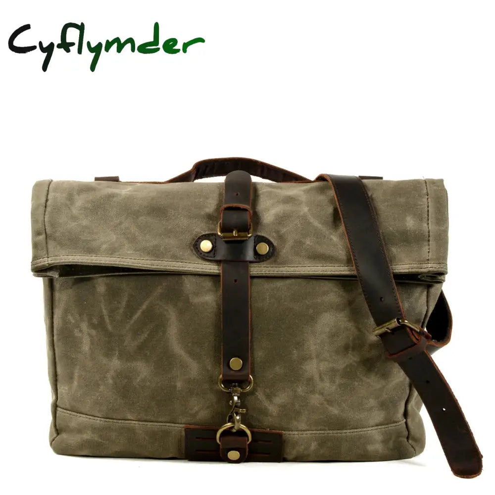 Cyflymder Retro Canvas Shoulder Messenger Bag Men’s Street Simple Travel Oblique Backpack Trend