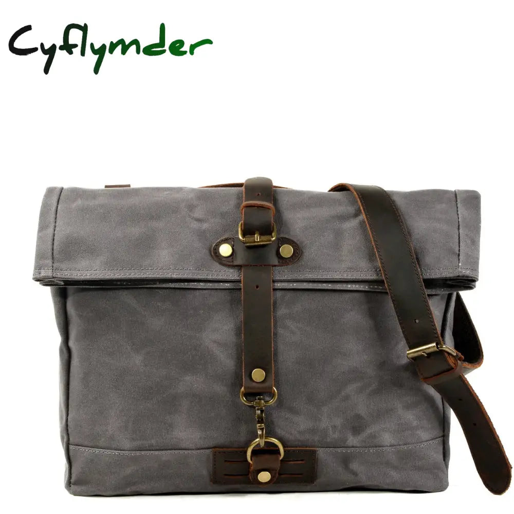 Cyflymder Retro Canvas Shoulder Messenger Bag Men’s Street Simple Travel Oblique Backpack Trend