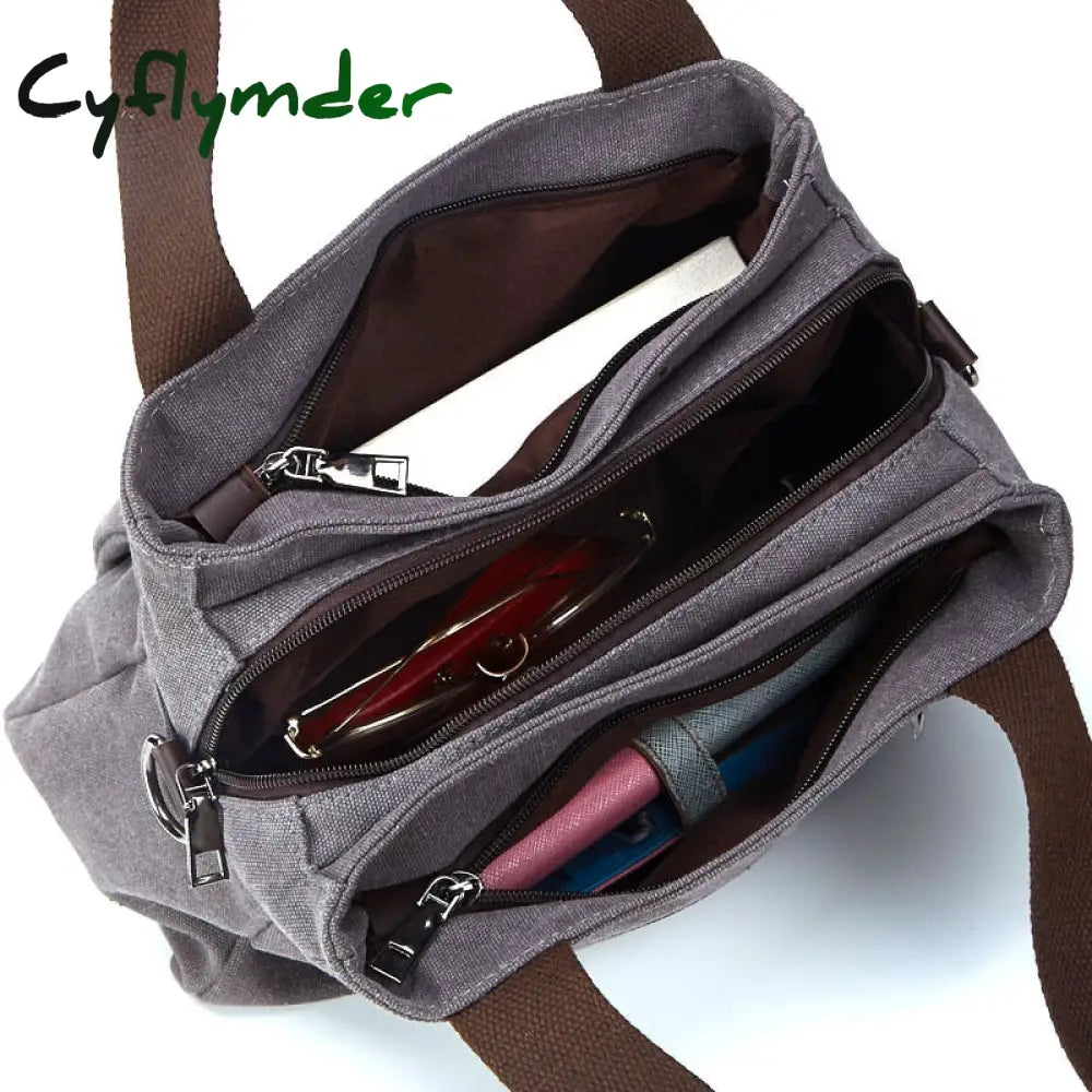 Cyflymder Retro Casual Women’s Bag Canvas Ladies Single-Shoulder Messenger Large-Capacity