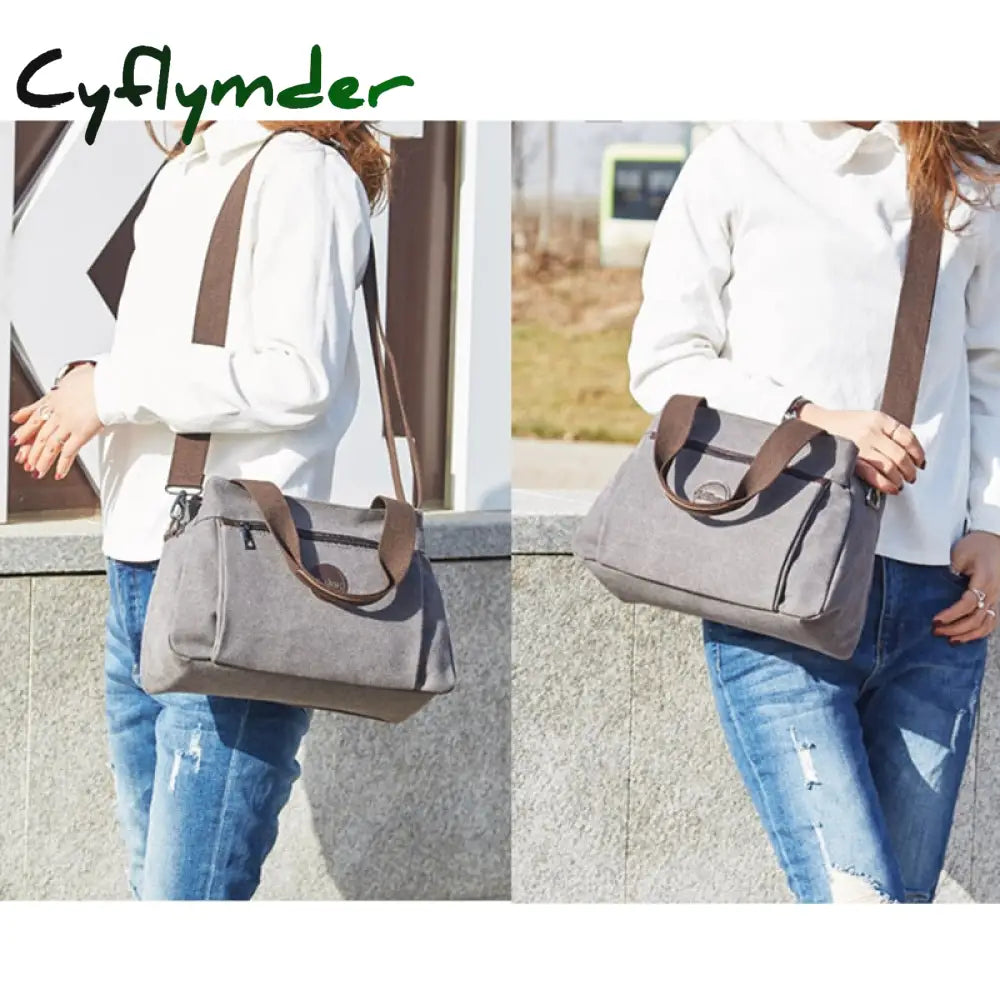 Cyflymder Retro Casual Women’s Bag Canvas Ladies Single-Shoulder Messenger Large-Capacity