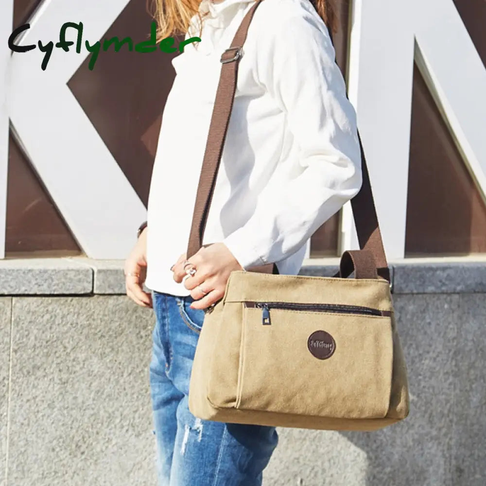 Cyflymder Retro Casual Women’s Bag Canvas Ladies Single-Shoulder Messenger Large-Capacity