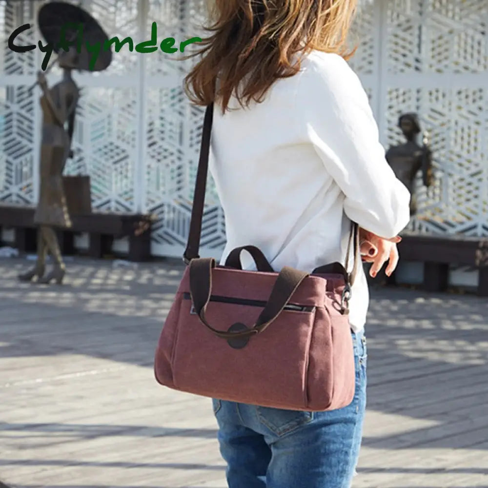 Cyflymder Retro Casual Women’s Bag Canvas Ladies Single-Shoulder Messenger Large-Capacity
