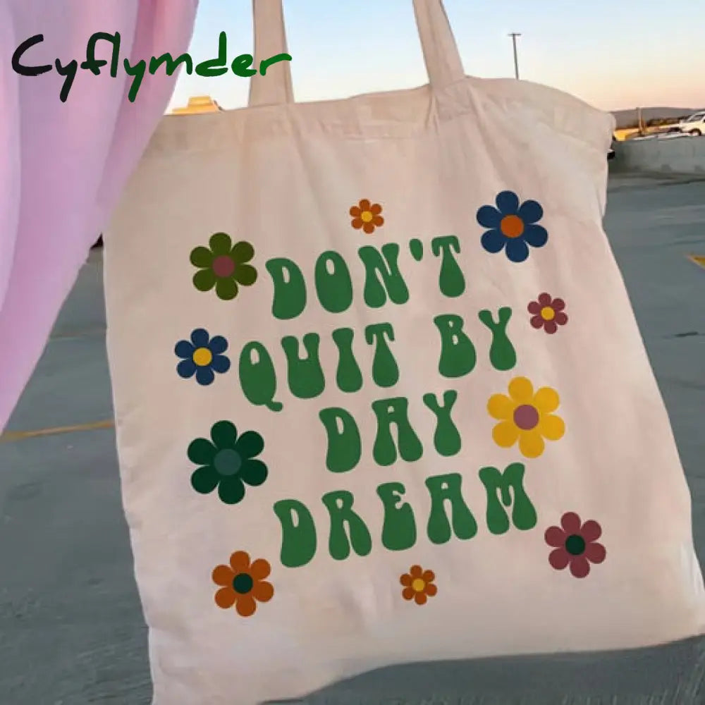 Cyflymder Retro Flower Floral Women Canvas Tote Bag Girl Reusable Shopper Foldable Ecobag Aesthetic