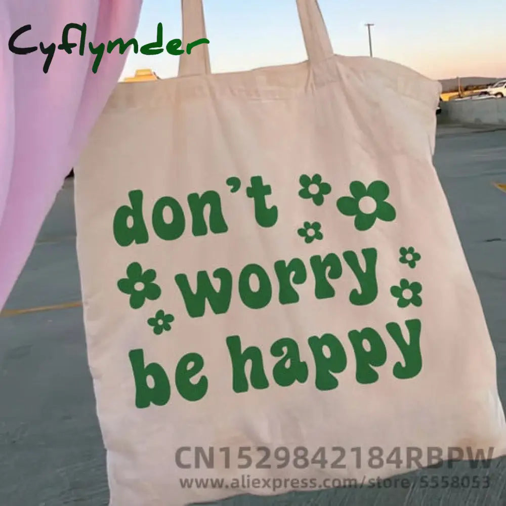 Cyflymder Retro Flower Power Y2K Floral Women Canvas Tote Bag Girl Reusable Shopper Foldable Ecobag