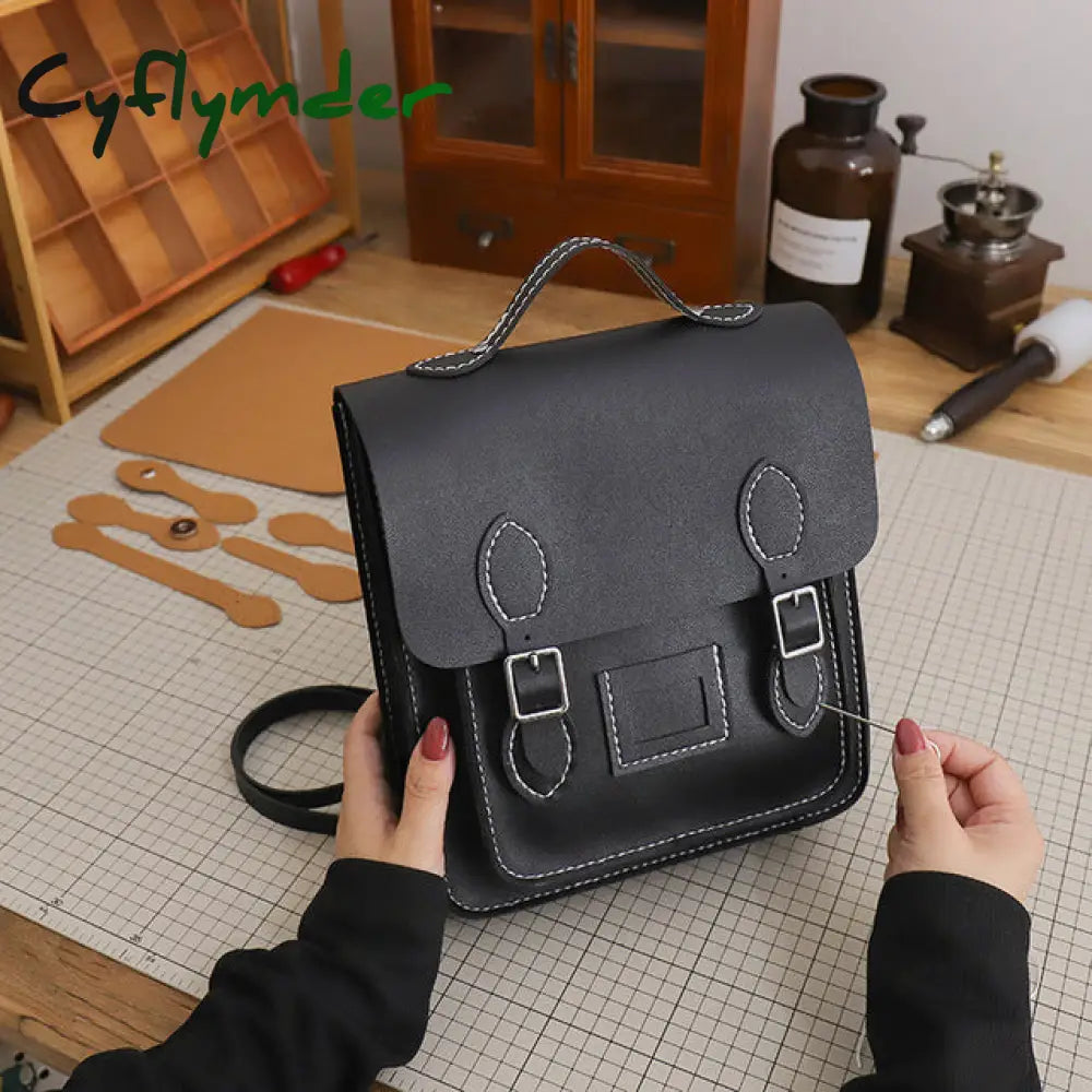 Cyflymder Retro Handmade Backpack Messenger Bag Hand Stitching Sew Diy Material Cambridge Woven