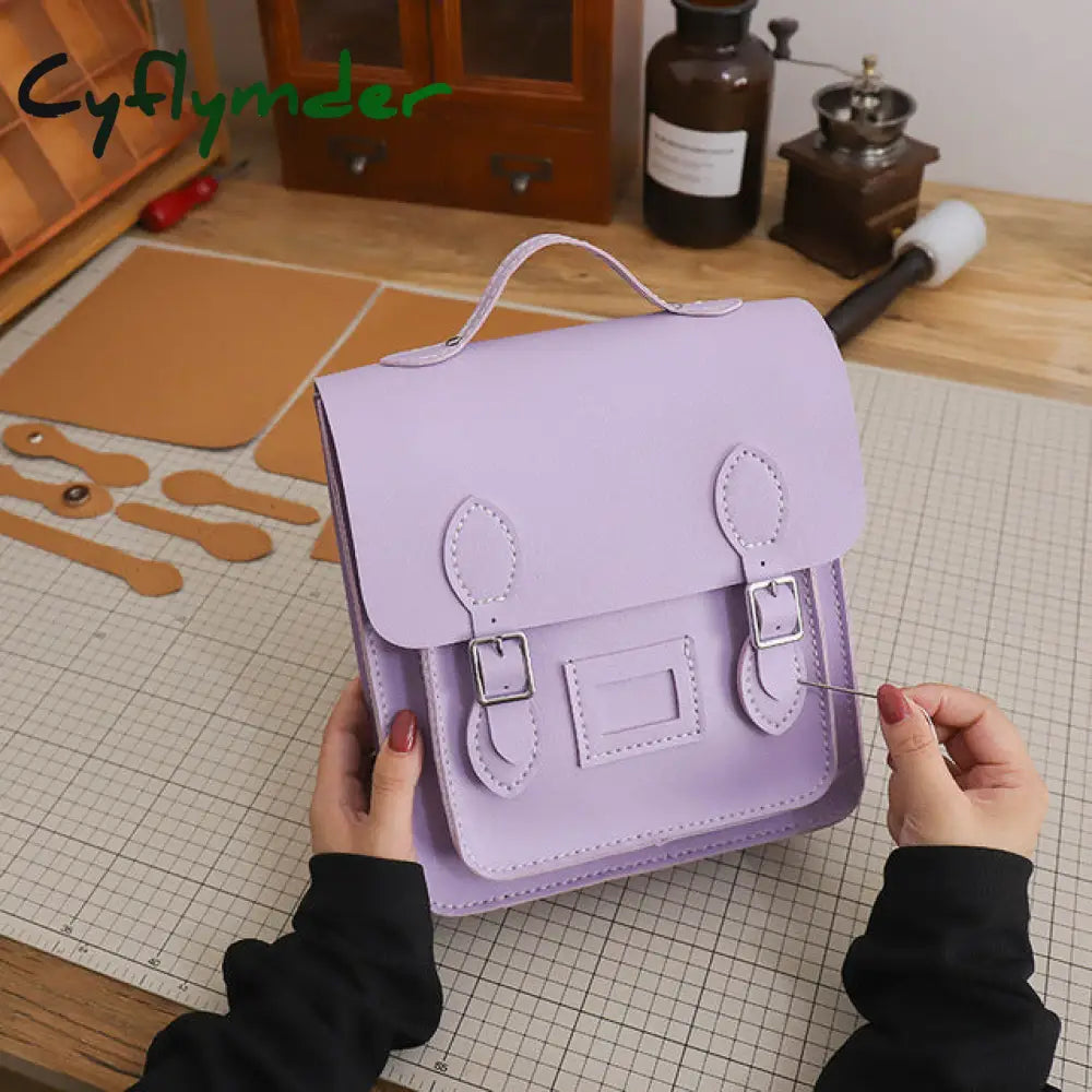 Cyflymder Retro Handmade Backpack Messenger Bag Hand Stitching Sew Diy Material Cambridge Woven