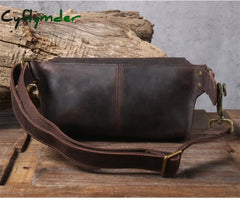 Cyflymder Retro Multifunctional Genuine Leather Men’s Chest Bag Crazy Horse Cowhide Waist Pack