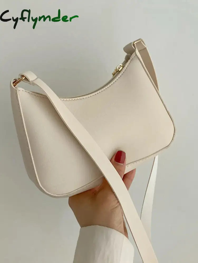 Cyflymder Retro Solid Color Pu Leather Women’s Fashion Exquisite Shopping Bag Handbags Shoulder