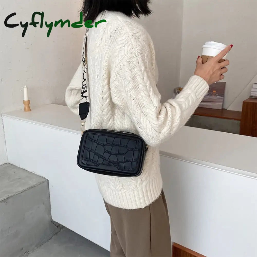 Cyflymder Retro Waist Bag Pu Leather Fanny Pack Shoulder Ladies Alligator Pattern Women Belt