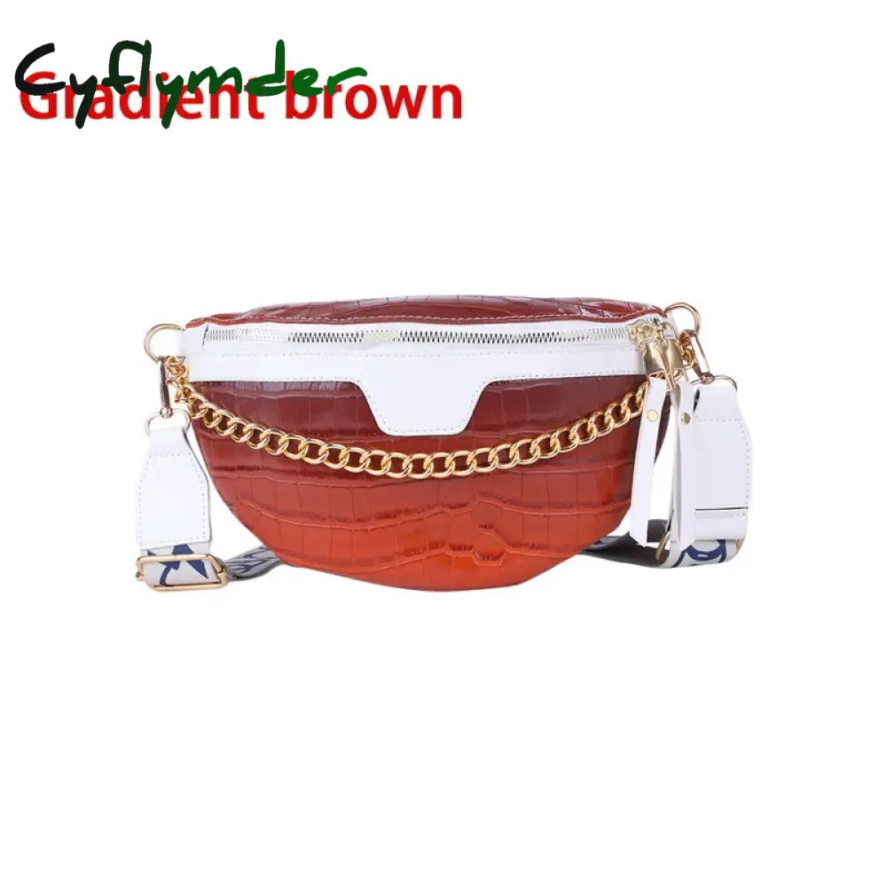 Cyflymder Retro Waist Bag Pu Leather Fanny Pack Shoulder Ladies Alligator Pattern Women Belt