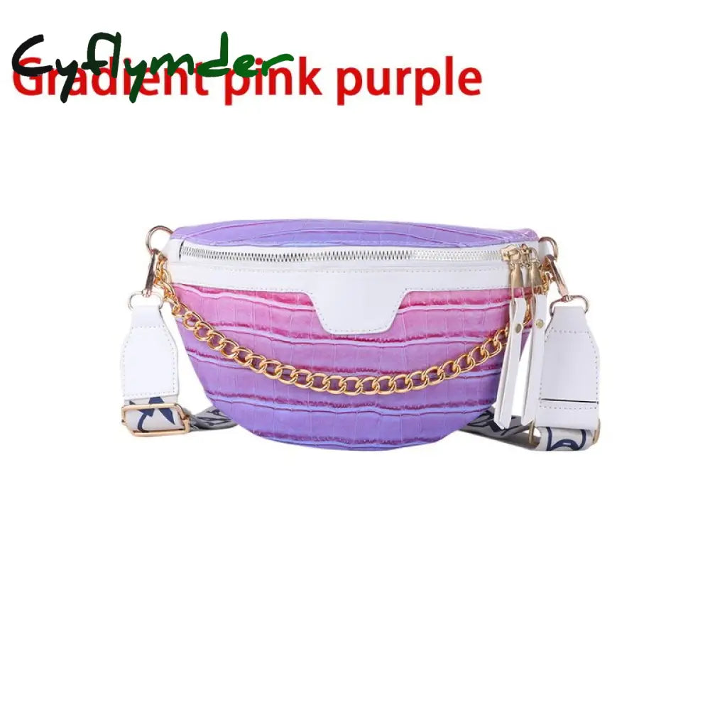 Cyflymder Retro Waist Bag Pu Leather Fanny Pack Shoulder Ladies Alligator Pattern Women Belt