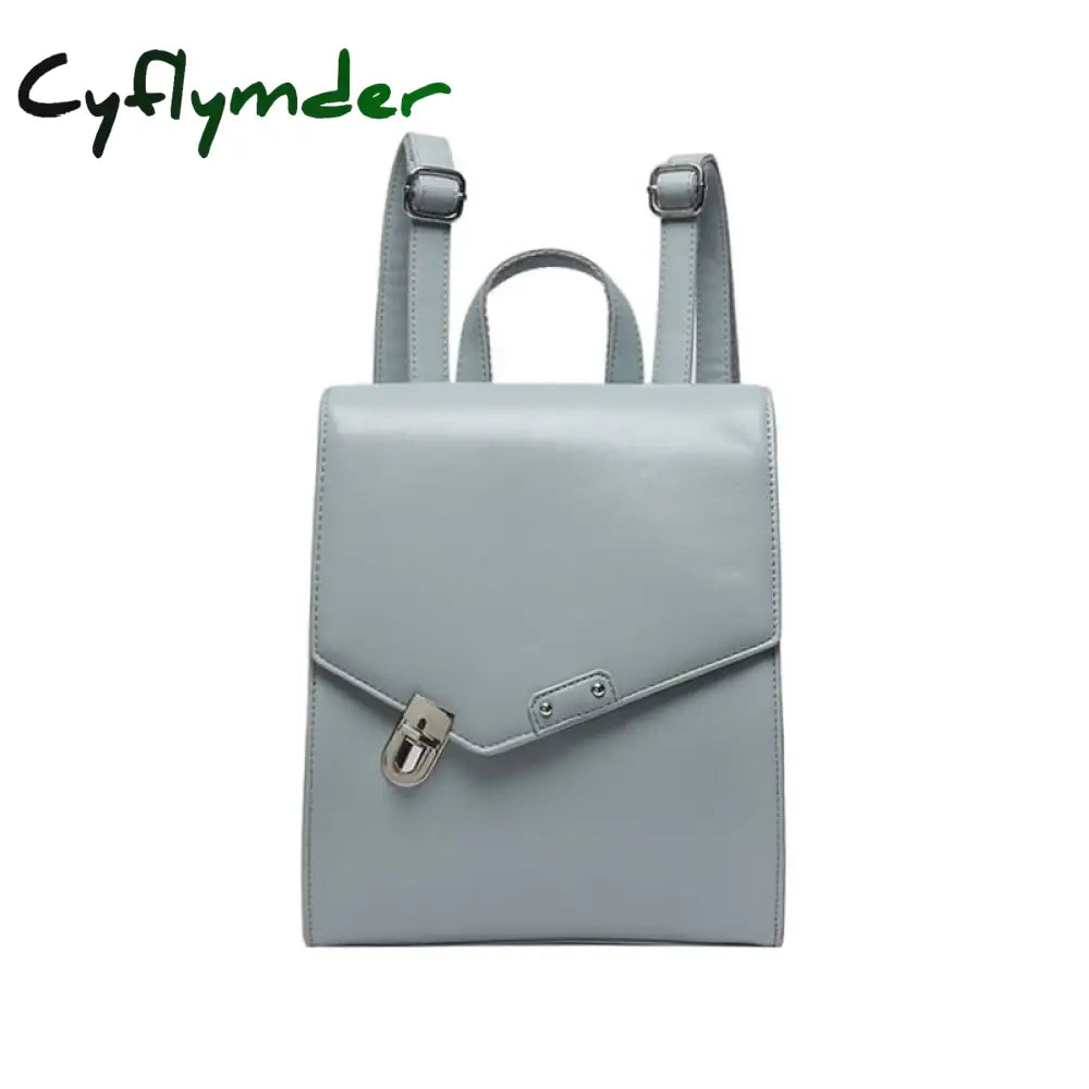 Cyflymder Retro Woman Backpack Pu Leather Big School Bags For Teenagers Girls Fashion New Luxury