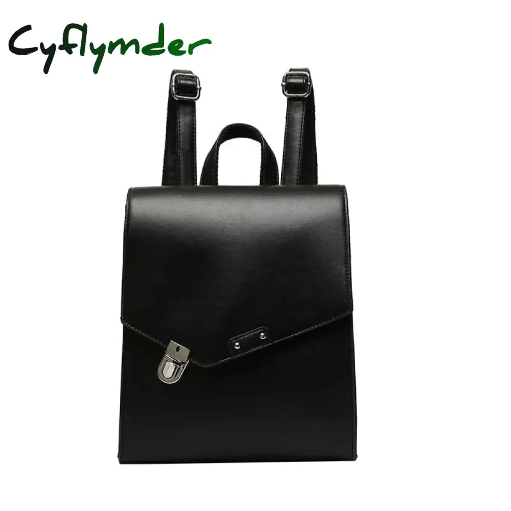 Cyflymder Retro Woman Backpack Pu Leather Big School Bags For Teenagers Girls Fashion New Luxury