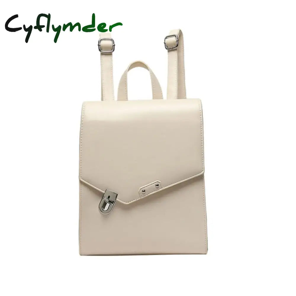 Cyflymder Retro Woman Backpack Pu Leather Big School Bags For Teenagers Girls Fashion New Luxury