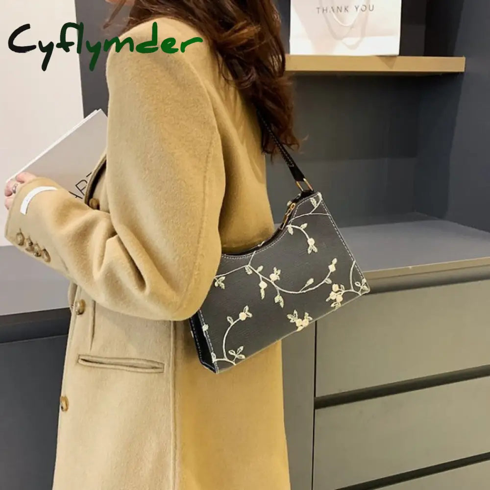 Cyflymder Retro Women Portable Small Square Shoulder Bags Red Wine Ladies Underarm Bag Vintage Pu