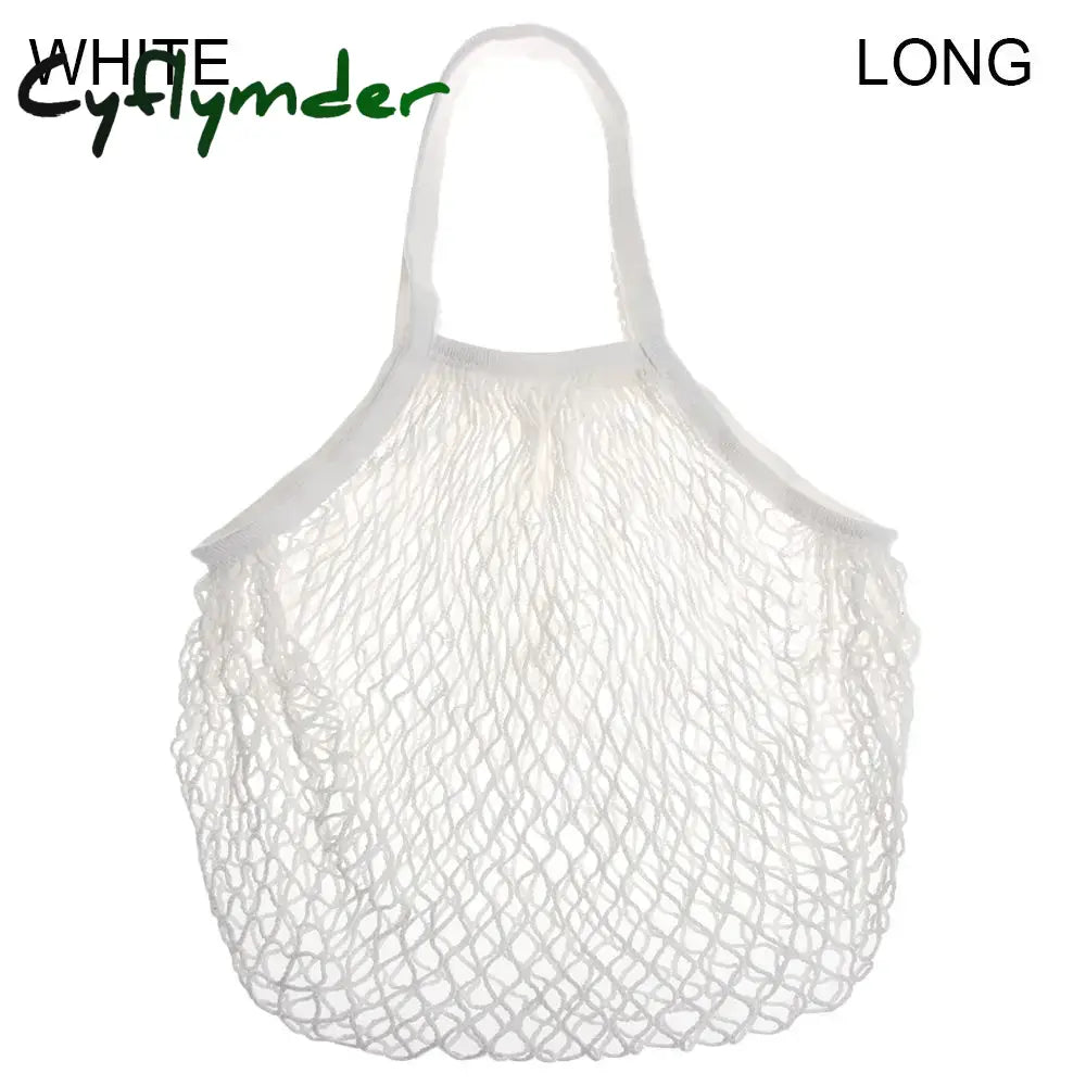 Cyflymder Reusable Cotton Mesh Bag Shopping String Fishnet Net Turtle Bags Storage Handbag Tote