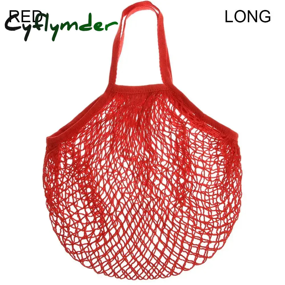 Cyflymder Reusable Cotton Mesh Bag Shopping String Fishnet Net Turtle Bags Storage Handbag Tote